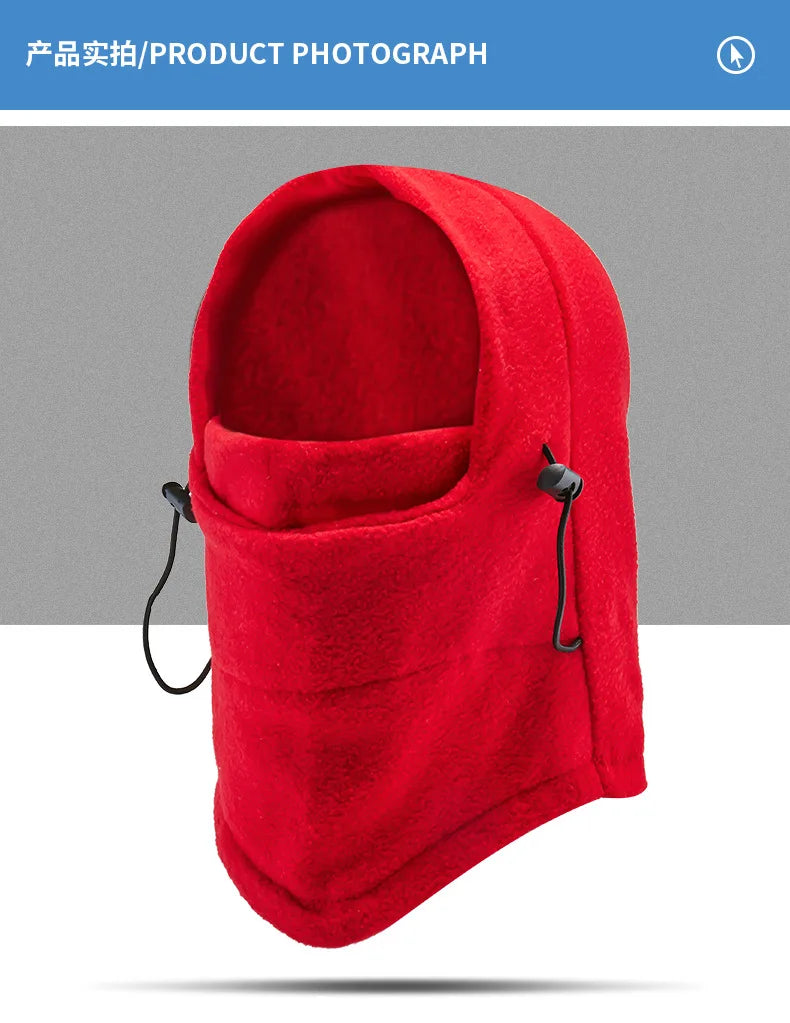 New Fashion Warm Cap Winter Men Women Hats Thermal Fleece Balaclava Hats Neck Warmer Hiking Scarves Outdoor Riding Windproof Cap