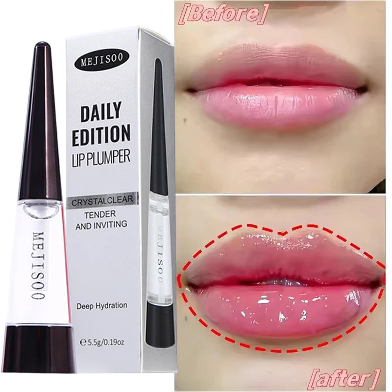 Fast Plumping Lip Balm Moisturizing Soft Lips Skin Plumper Gloss Oil Non-Sticky Daily Care Mask Beauty Makeup Cosmetics Products