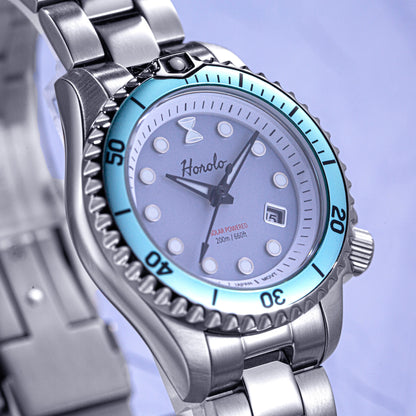 Horolo 30mm Women's Watches Japan Solar Movement Luminous Water Resistant Sapphire Stainless Steel Luxury Watch Gift For Wife