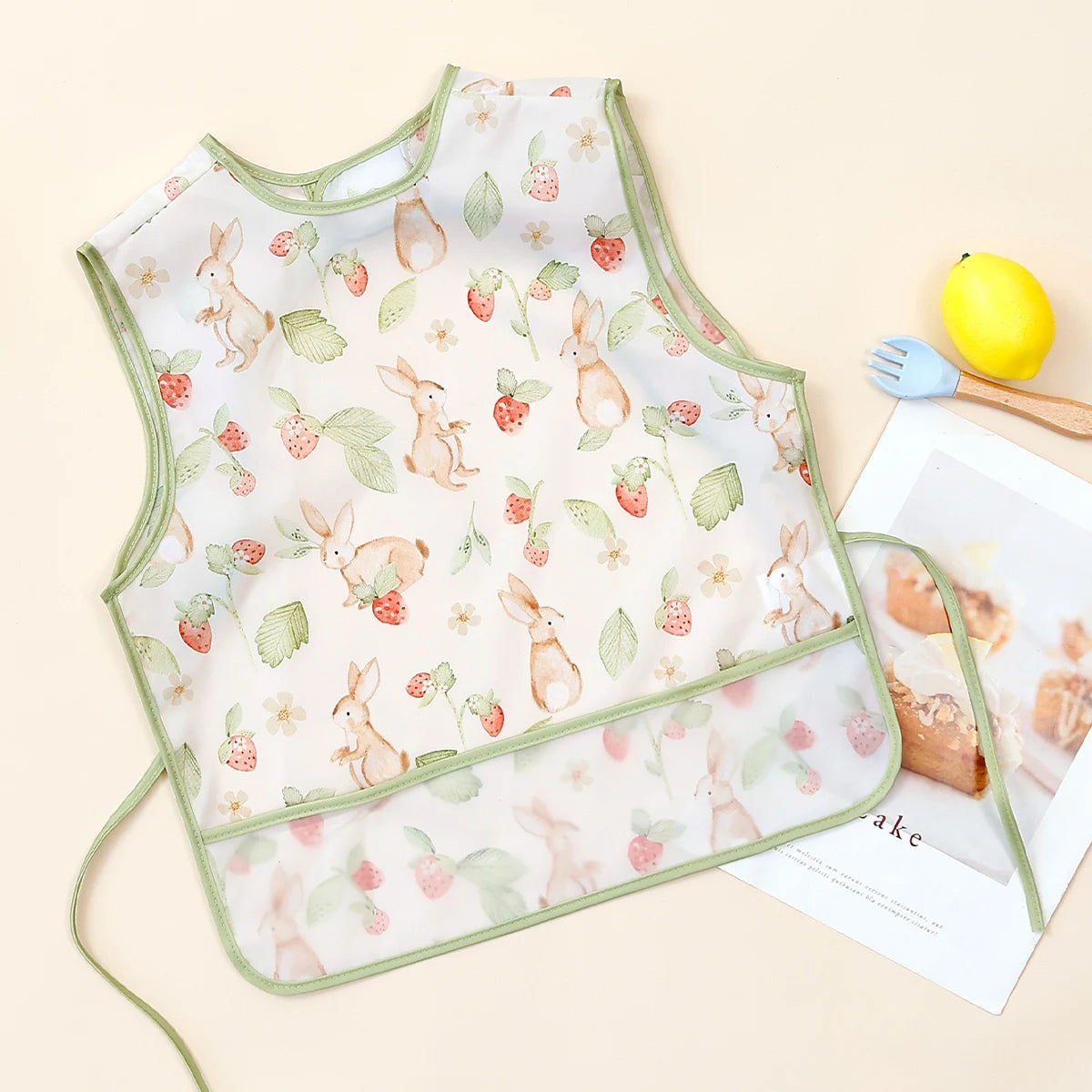1 Pc 100%Polyester Waterproof Baby Bibs for Infant Toddler Cute Sleeveless Feeding Apron Bib Meal Burp Cloths