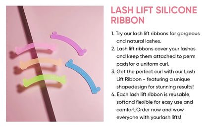 Lomansa 5 Color 10pc Silicone Eyelash Rods Softening Colorful Lash Lift Ribbon Perm Multi-Functional Eyelash Lifting Makeup Tool
