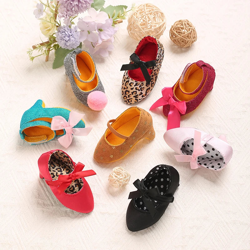 2026 New Infant Newborn Baby Girl High Heels Shoes Princess Bow First Birthday Party Shoes Photo Props Shoes 0-12M