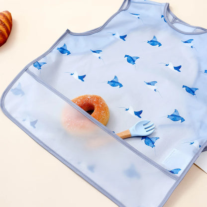 1 Pc 100%Polyester Waterproof Baby Bibs for Infant Toddler Cute Sleeveless Feeding Apron Bib Meal Burp Cloths