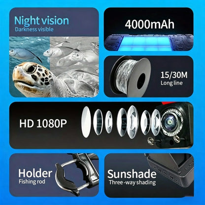 1080P HD Camera  Underwater Fishing Camera Infrared Lights Portable Ice Fishing Fish Finder Camera 15M & 30M For Lake Fishing