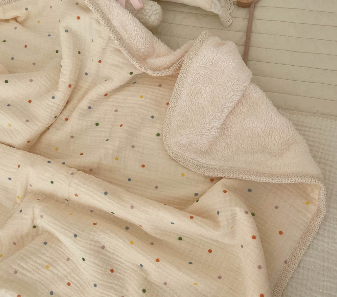 Muslin Baby Blanket Newborn Infant Swaddles Wrap Blankets Winter Fleece Thermal Crib Stroller Sleep Cover Soft Throw Blankets