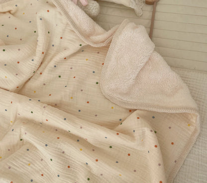 Muslin Baby Blanket Newborn Infant Swaddles Wrap Blankets Winter Fleece Thermal Crib Stroller Sleep Cover Soft Throw Blankets