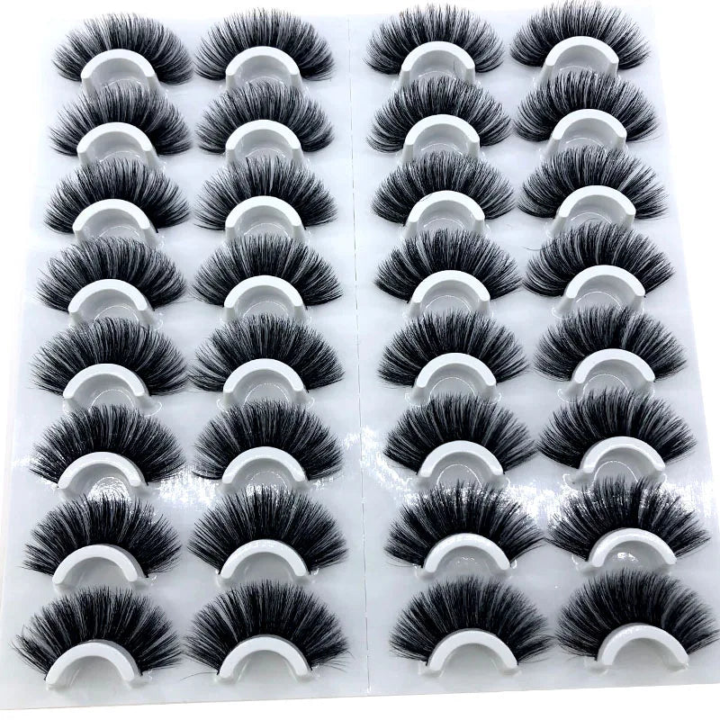 16 Pairs 3D Mink Lashes Natural False Eyelashes Dramatic Volume Fake Lashes Makeup Eyelash Extension Silk Eyelashes