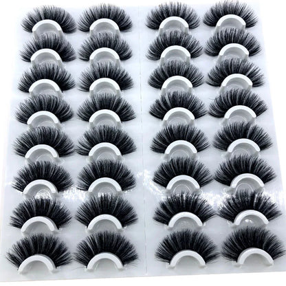 16 Pairs 3D Mink Lashes Natural False Eyelashes Dramatic Volume Fake Lashes Makeup Eyelash Extension Silk Eyelashes