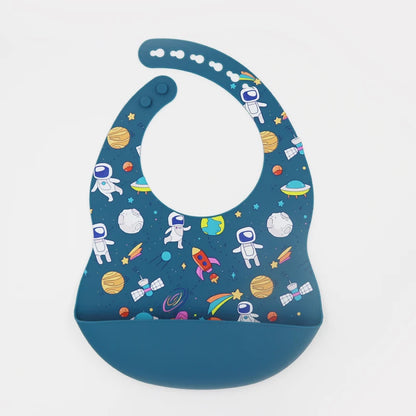 Customize Cartoon Animal Silicone Baby Bib with Name & Pattern Food-Grade Solid Feeding Bib DZ31