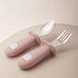 Baby Panda Shape Silicone Spoon and Fork Stainless Steel Baby Feeding Spoon