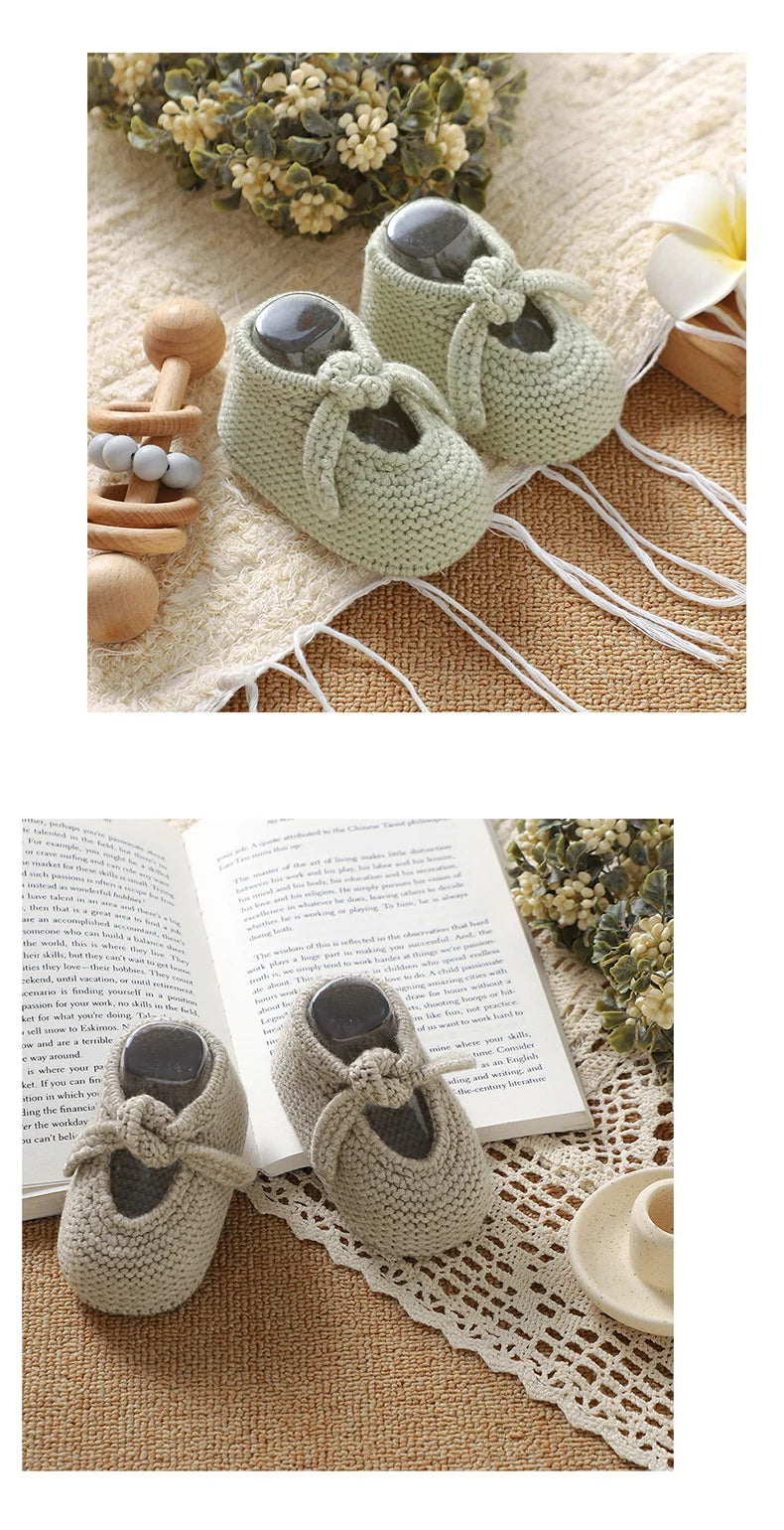 Newborn Baby Shoes Knitted Toddler Children First Bed Boots 0-18M Clothing Accessories Infant Boy Girl Footwear Fashion Shallow