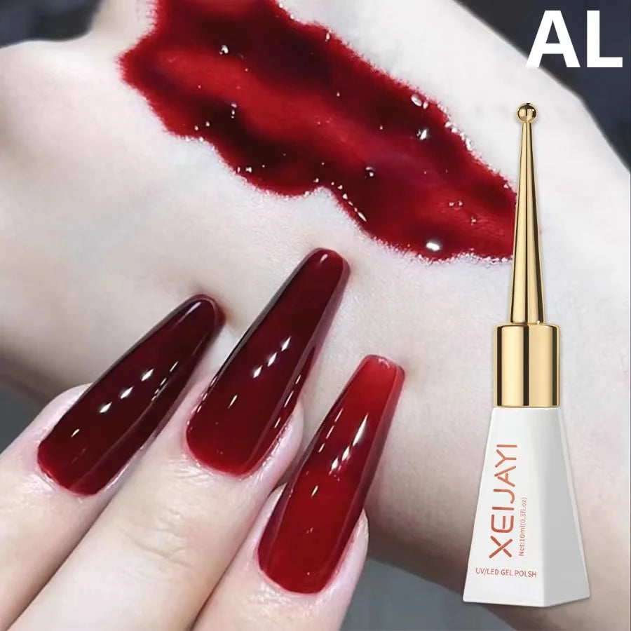 XEIJAYI Sparkling Glass Bead Cat Eye Gel Nail Polish Reflective Magnetic Gel Nude Color uv Permanent Seedling Varnish Nail Art