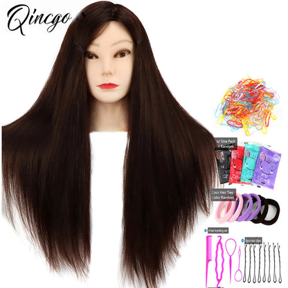 85% Real Human Hair Mannequin Head Without Make-up Professional Hairdressing Training Head For Hair Styling Braid Curl Cut DIY
