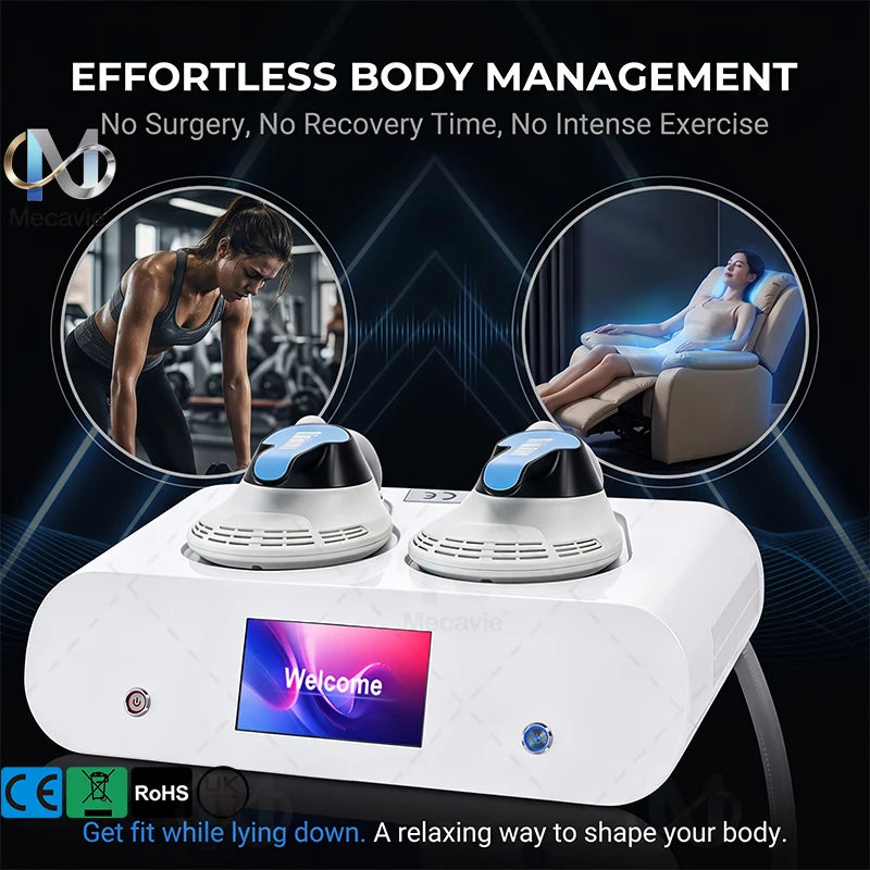 2026 Advanced EMS RF Body Shaping Device 200HZ Dual Handle Fat Reduction Body Slimming Muscle Building Machine for Beauty Studio