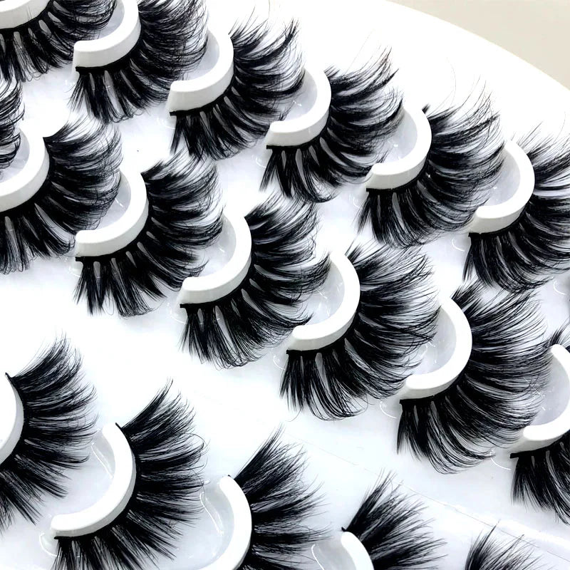 16 Pairs 3D Mink Lashes Natural False Eyelashes Dramatic Volume Fake Lashes Makeup Eyelash Extension Silk Eyelashes