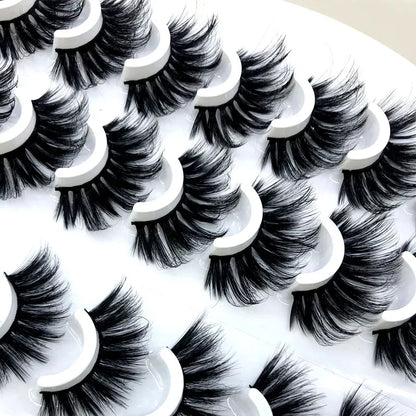 16 Pairs 3D Mink Lashes Natural False Eyelashes Dramatic Volume Fake Lashes Makeup Eyelash Extension Silk Eyelashes