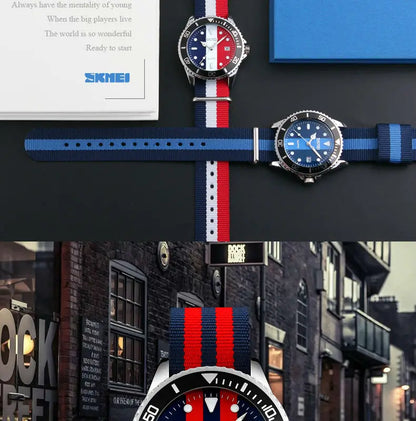 SKMEI 9133 Couple Watches Men and Women Casual Watch Nylon Strap 30M Waterproof Multiple Quartz Wristwatches reloj hombr