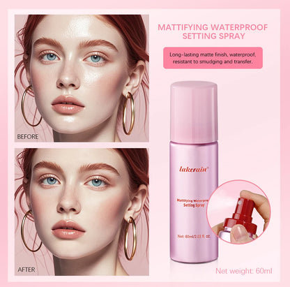 Waterproof Mattifying Setting Spray Glossy Matte Base Makeup Control Oil Non-Sticky Waterproof Make-up Fixer Spray For All Skin