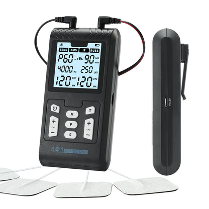 4-in-1 Electric Muscle Stimulator EMS Interferential High-Frequency Physiotherapy Device Electrostimulator for Muscle Relaxation