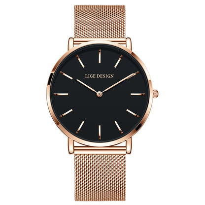 Reloj LIGE 2025 TOP Elegant Women's Watch Fashion Simple Ladies Watch Dress Gift Quartz Waterproof Watch for Women montre femme