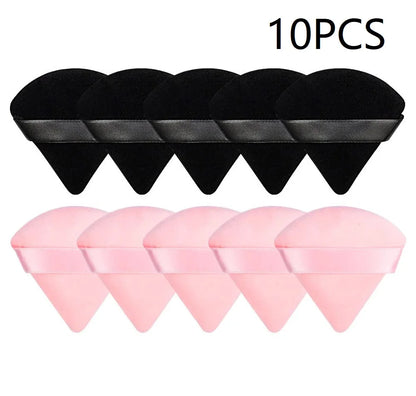 10PCS Triangle Finger Makeup Puff Soft Sponge Blender Wet Dry Powder Puff Reusable Portable Daily Face Cosmetic Beauty Tools