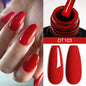 MEET ACROSS 7ml Red Gel Nail Polish Crystal Semi Permanent Soak Off UV Gel Varnish Nail Art Manicure Base Matte Top Coat Vernis