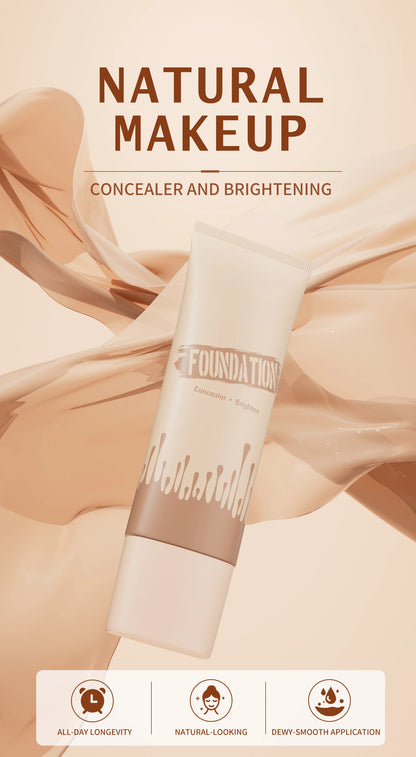 Full Coverage Foundation, Matte Finish Oil-control Liquid Foundation, Covering Blemishes And Dark Spot, Concealer Cream