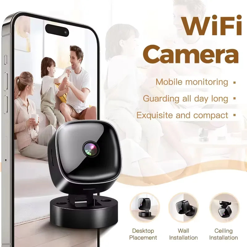 Lenovo Security Monitoring High Definition 8K Rotating WiFi Mini Camera No Need for Plug in Night Vision Smart Home 2026 New