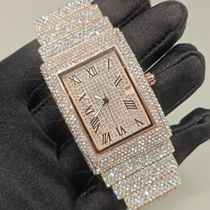 2025 Hot Luxury Brand Quartz Diamond Watch For Men Fashion Hip Hop Full Diamond Bling Jewelry Wristwatches Man Dropshipping ﻿