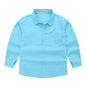 Children's Shirt in the Spring and Autumn New Boys and Girls Suit Collar Shirt Children's Pure Color Long Sleeve Shirt