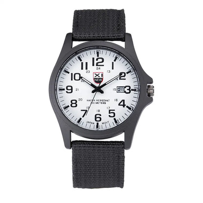 Men Genuine XINEW Brand Watches Students Fashion Casual Nylon Band Sports Army Gifts Date Quartz Wrist Watch Black Montre Homme