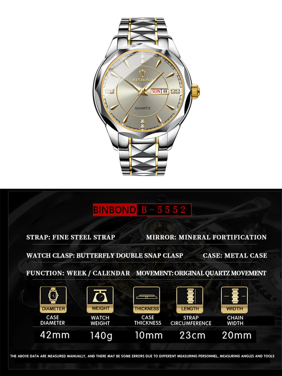 BINBOND Fashion Couple Watches Waterproof Diamond Valentine Day Lover Gift Stainless Steel Watch Men Women Quartz Watch 2pcs