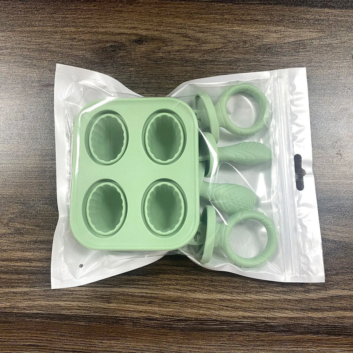Baby Fruit and Vegetable Mold Silicone Hand Ring Popsicle Mold Baby Teething Teether Ice Cream Mold Baby Food Storage Container