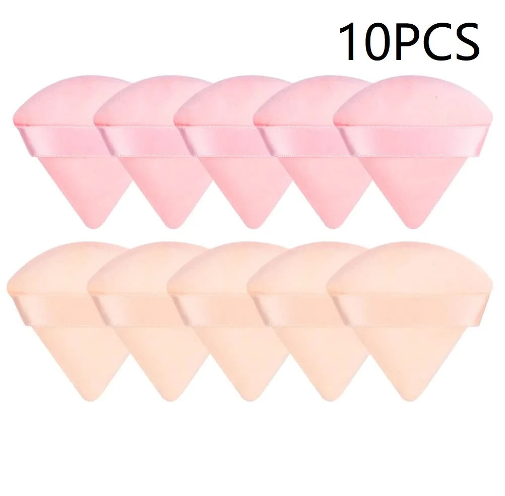 10PCS Triangle Finger Makeup Puff Soft Sponge Blender Wet Dry Powder Puff Reusable Portable Daily Face Cosmetic Beauty Tools