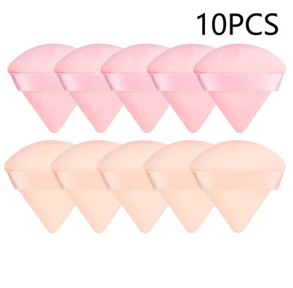 10PCS Triangle Finger Makeup Puff Soft Sponge Blender Wet Dry Powder Puff Reusable Portable Daily Face Cosmetic Beauty Tools