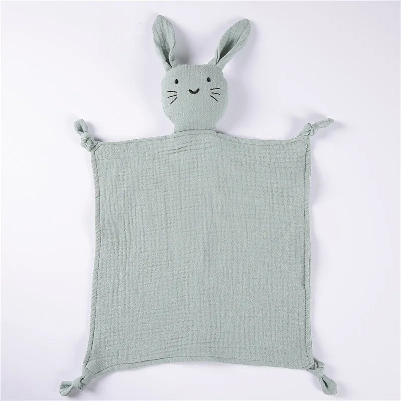 Muslin Security Blanket New Born Soothe Appease Towel 100% Organic Cotton Cat Bunny Rabbit Toy Ins Baby Comforter Lovely