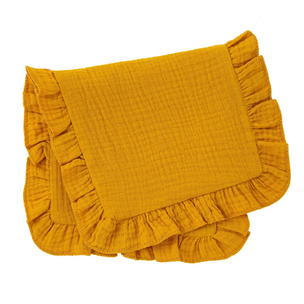 Soft Muslin Cotton Gauze Shoulder Rag Baby Burping Pad Ruffle Newborn Baby Burp Cloths