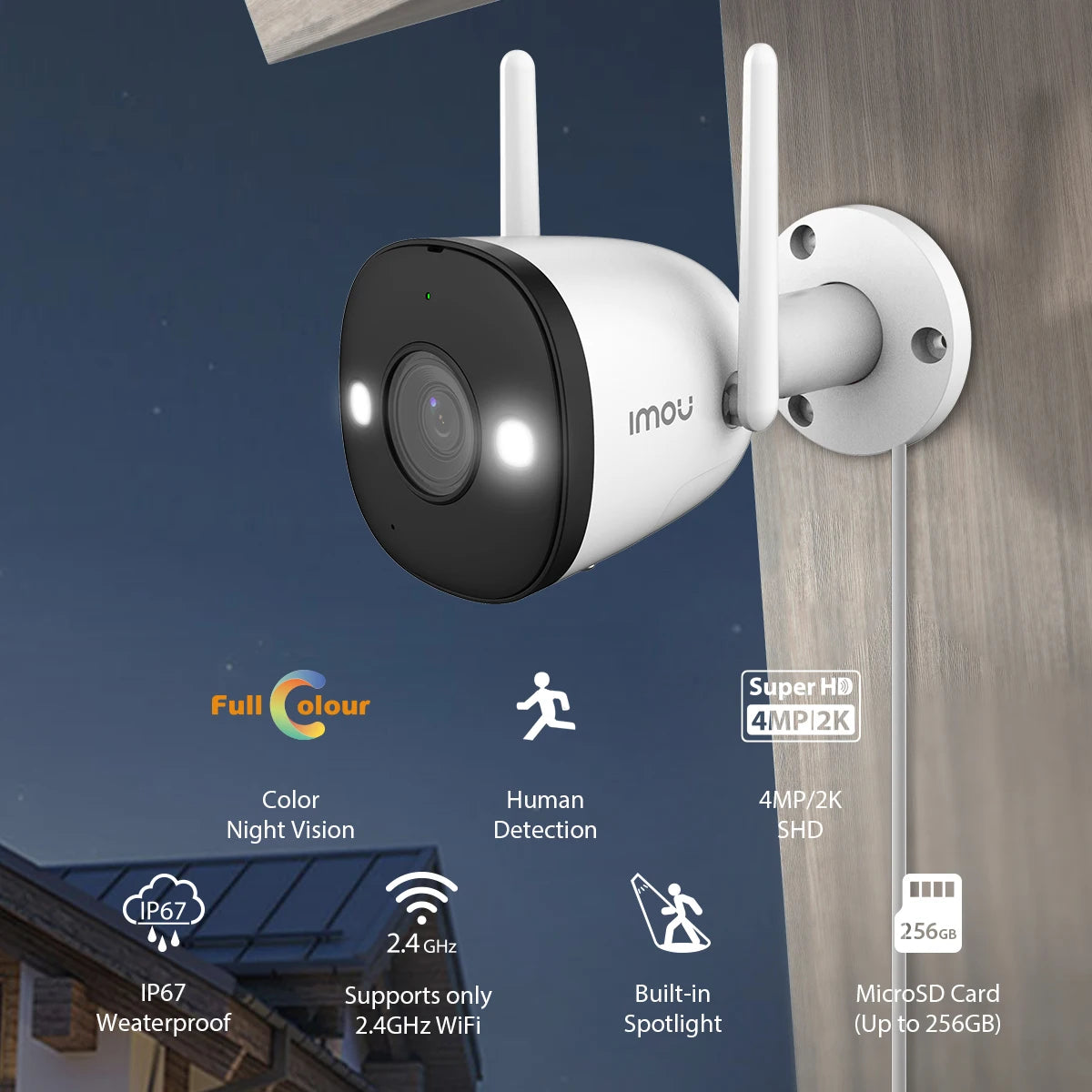 IMOU Clearance Outdoor Surveillance Camera WiFi IP Camera AI Personal Detection Smart Tracking Compatible with Alexa Waterproof