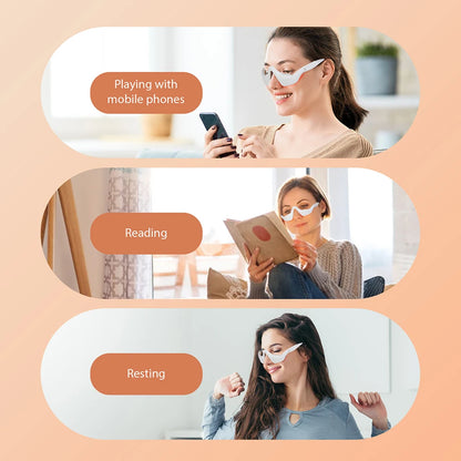 Red Light Eye Massager EMS Eye Care Device Eye Bags Dark Circles Fine Lines Relief Wireless Eye Beauty Machine for Home Travel