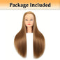 Realistic Mannequin Head With Synthetic Hair Versatile Beauty Training Aid For Hairstylist Makeup Practice Headdoll With Stand