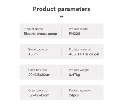 New Electric Double Breast Pump USB BPA Free Breast Pumps Baby Breast Feeding With Nursing Pads and Breast Milk Storage Gift Set