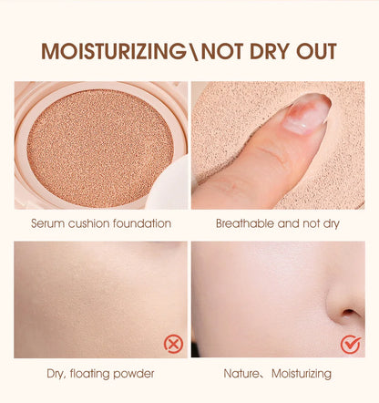 O.TWO.O Air Cushion BB Cream 3 Colors Fuller Coverage Waterproof Long-lasting Concealer Cushion Compact With Puff Face Makeup