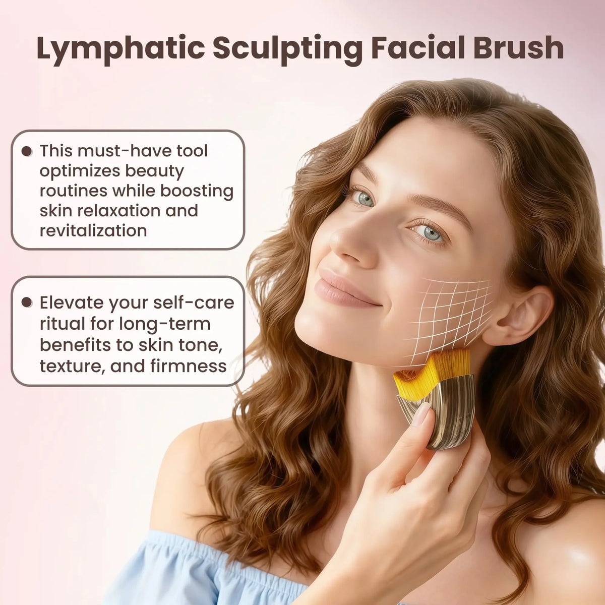 1Pc Lymphatic Drainage Face Brush With Storage Box Facial Contour Massage Brush For Face Chin Neck Skin Care Tool