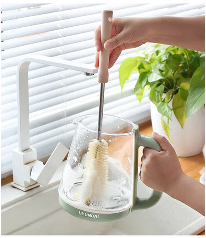 Kitchen Cleaning Tools Drink Bottles Glass Scrubbers Cleaning Brush Wooden Bottle Cleaning Brush with Long Handle