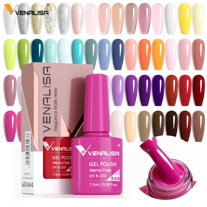 Venalisa 7.5ml Nail Gel Polish 60 Colors Hema TPO Free Milky White Jelly Soak Off UV LED Varnish Full Coverage CANNI Manicure