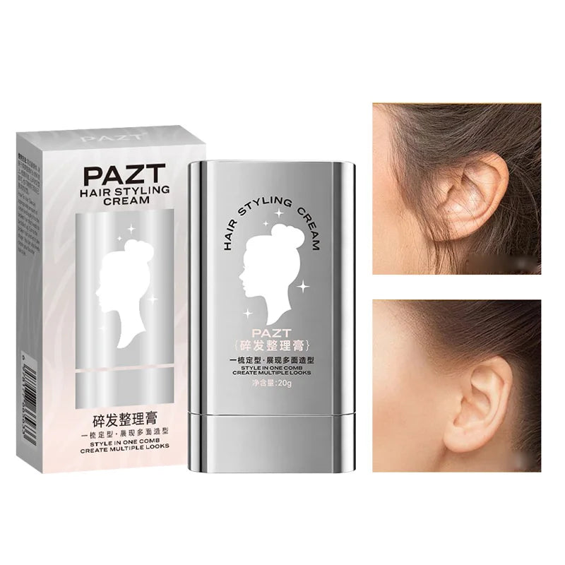 Hair Styling Cream, Long-Lasting Shaping, Refreshing and Non Greasy, with Built-In Comb Teeth, Creating a Natural Look