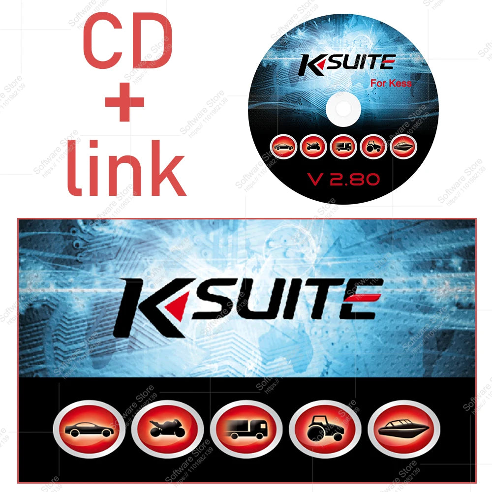 ECU Software Ksuite 2.80 Work With K E S S V2 V5.017 RSA Error Unlock Corrected for Car Truck Bike Tractors EU Online Version