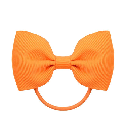 2.75 Inch Small Ribbon Bows With Elastic Hair Bands For Kids Girls Ponytail Solid Color Bowknot Hair Ropes Ties Hair Accessories