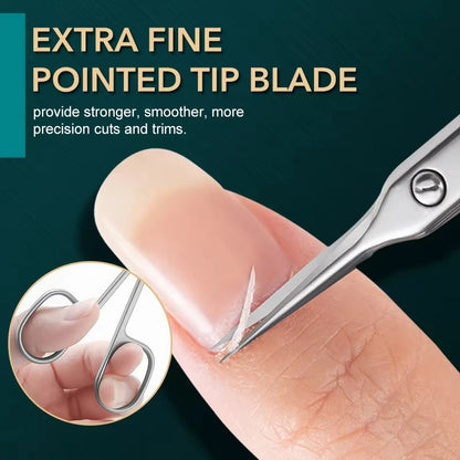 Professional Russian Manicure Scissors Cuticle Regrowth Cut Curved Tip Nail Pedicure Grooming Stainless Steel Dead Skin Remover