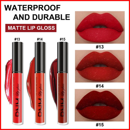 DNM 3PCS Liquid Lipstick Sets Waterproof Matte Black Blue Purple Blue Sexy Lip Gloss Long Lasting Nude Lip Tint Stain Makeup Kit
